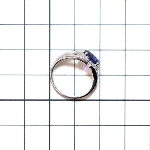 K18WG オーバル カイヤナイト ダイヤモンド リング 1.62ct D0.08ct