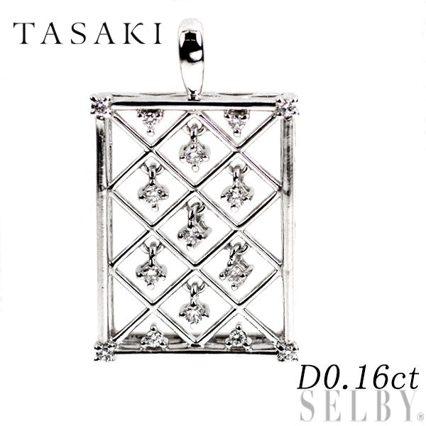 田崎真珠 K18WG ダイヤモンド ペンダントトップ 0.16ct