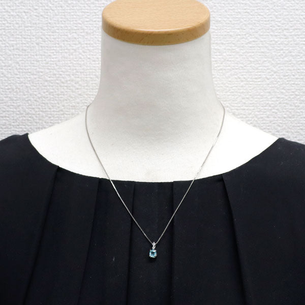 Pt パライバトルマリン ダイヤモンド ペンダントネックレス 0.74ct D0.09ct