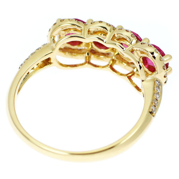 K18YG ピンクサファイア ダイヤモンド リング 1.14ct D0.24ct