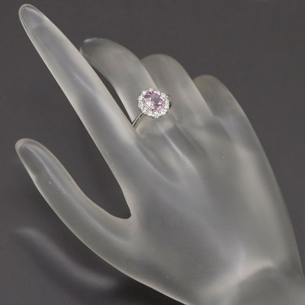 希少 Pt900 インペリアルトパーズ/ピンクトパーズ ダイヤモンド リング 1.30ct D0.35ct