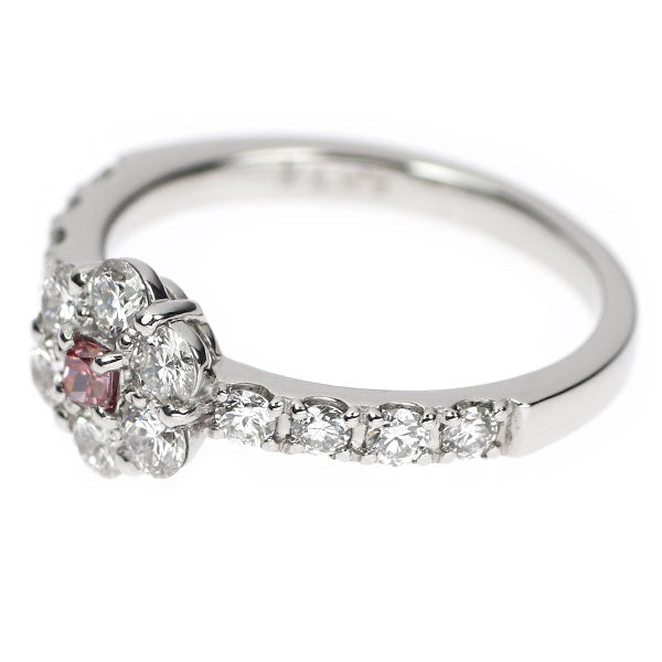 新品 希少 Pt950 天然ビビッドピンクダイヤモンド リング 0.078ct FVP SI2 D0.67ct【エスコレ】フラワー