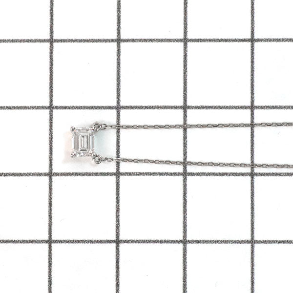 Pt エメラルドカット ダイヤモンド ペンダントネックレス 0.30ct D VVS2