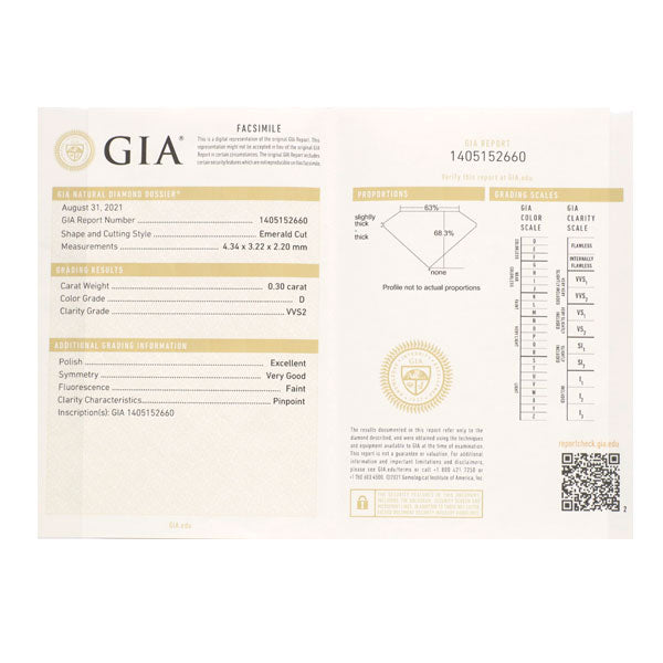 Pt エメラルドカット ダイヤモンド ペンダントネックレス 0.30ct D VVS2