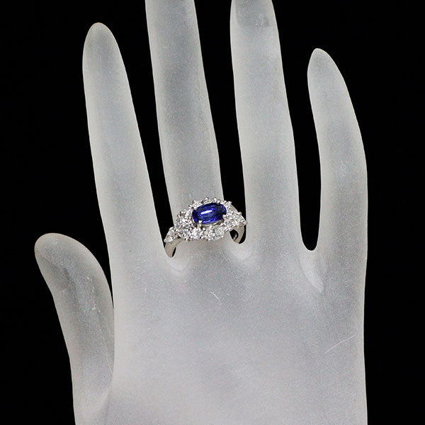 Pt900 サファイア ダイヤモンド リング 1.68ct D1.707ct