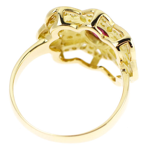 K18YG ルビー ダイヤモンド リング 0.55ct D0.26ct