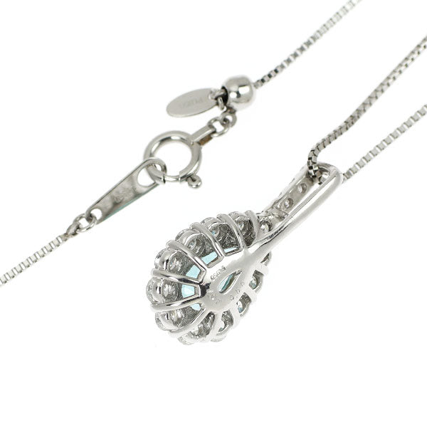 Pt ブラジル産 パライバトルマリン ダイヤモンド ペンダントネックレス 1.07ct D0.56ct