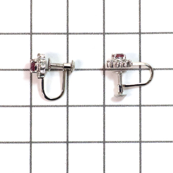 Pt900 ルビー ダイヤモンド イヤリング D0.16ct
