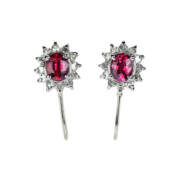 Pt900 ルビー ダイヤモンド イヤリング D0.16ct