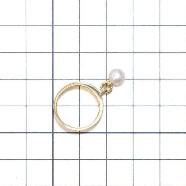 ミキモト K18YG アコヤ 真珠/パール ダイヤモンド リング 径約6.0mm