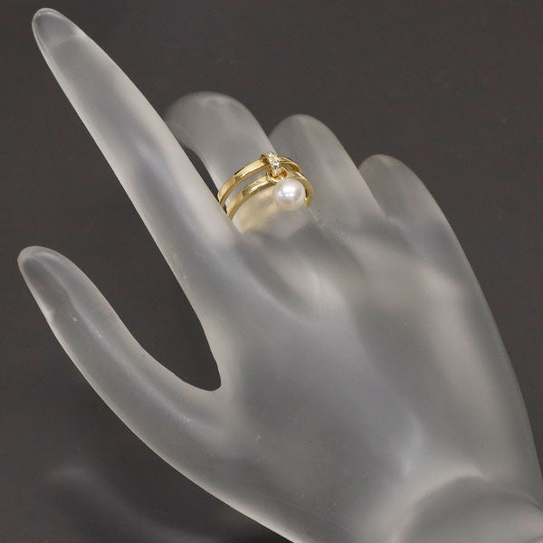ミキモト K18YG アコヤ 真珠/パール ダイヤモンド リング 径約6.0mm