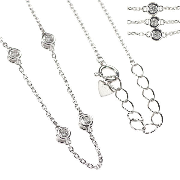 K18WG ダイヤモンド ネックレス 1.00ct ステーション