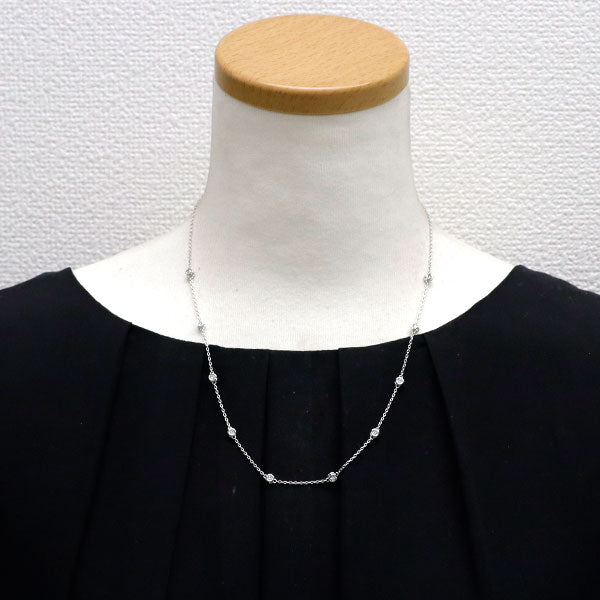 K18WG ダイヤモンド ネックレス 1.00ct ステーション
