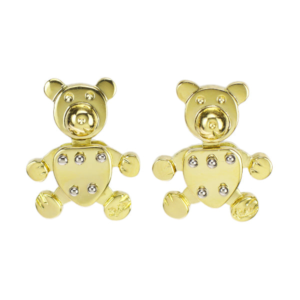 ポメラート K18YG/WG ピアス オルセット テディベアモチーフ アニマル