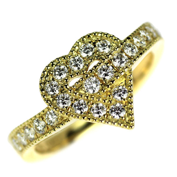 星の砂 K18YG ダイヤモンド リング 0.45ct ハート