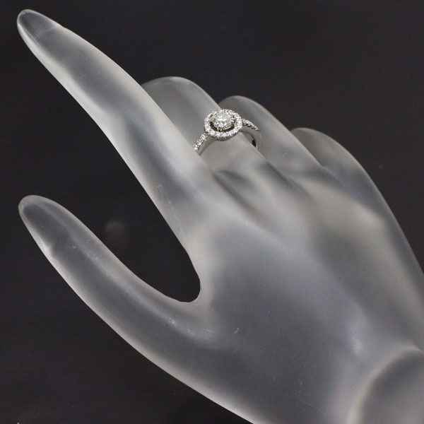 Pt900 ダイヤモンド リング 0.391ct H VS1 EXHC D0.22ct