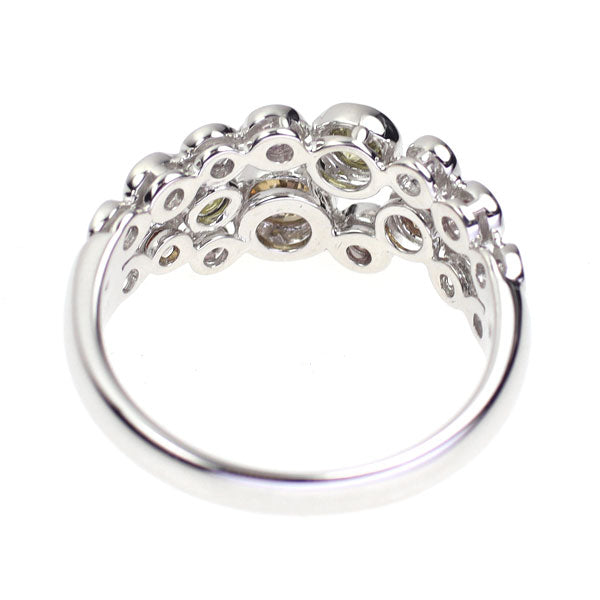 K18WG ファンシーカラー/カラーレス ダイヤモンド リング 0.82ct D0.18ct