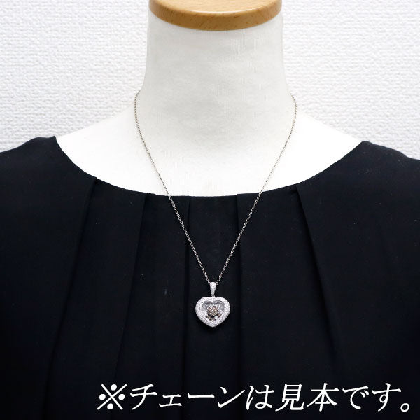 K18WG ダイヤモンド ペンダントトップ 1.50ct ハート