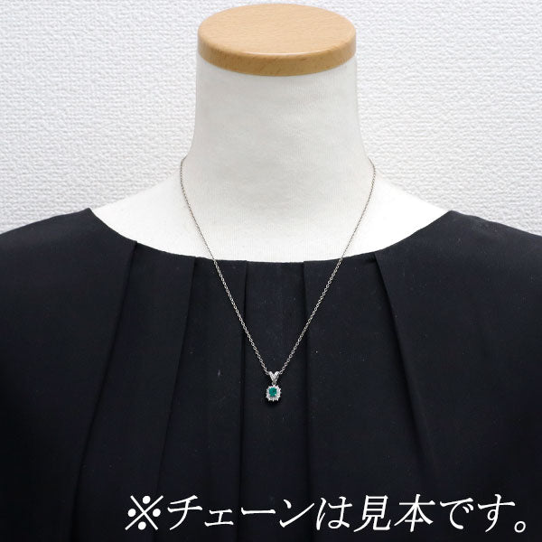 Pt900 エメラルド ダイヤモンド ペンダントトップ 0.47ct 0.23ct Pt900 エメラルド ダイヤモンド ペンダントトップ 0.47ct 0.23ct