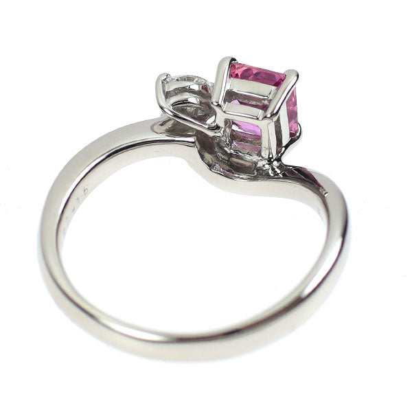 Pt900 ピンク サファイア ダイヤモンド リング 0.96ct D0.15ct