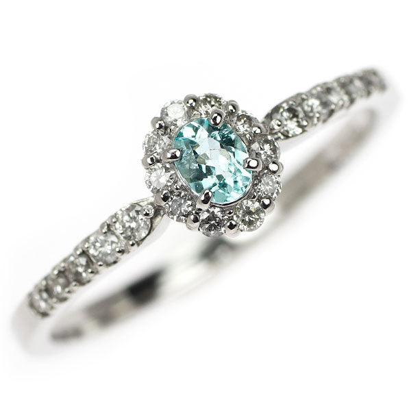 新品 Pt900 パライバトルマリン ダイヤモンド リング 0.115ct D0.22ct