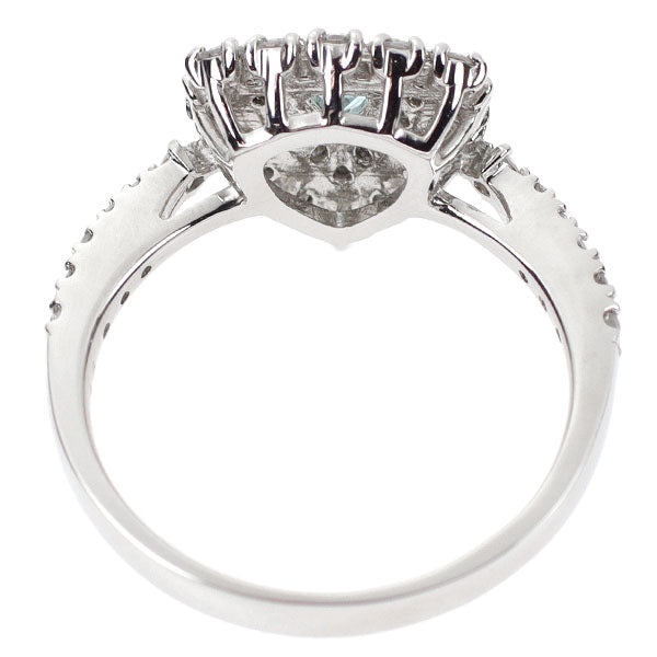 新品 希少 Pt950 トリリアントカット パライバ トルマリン ダイヤモンド リング 0.134ct D0.44ct