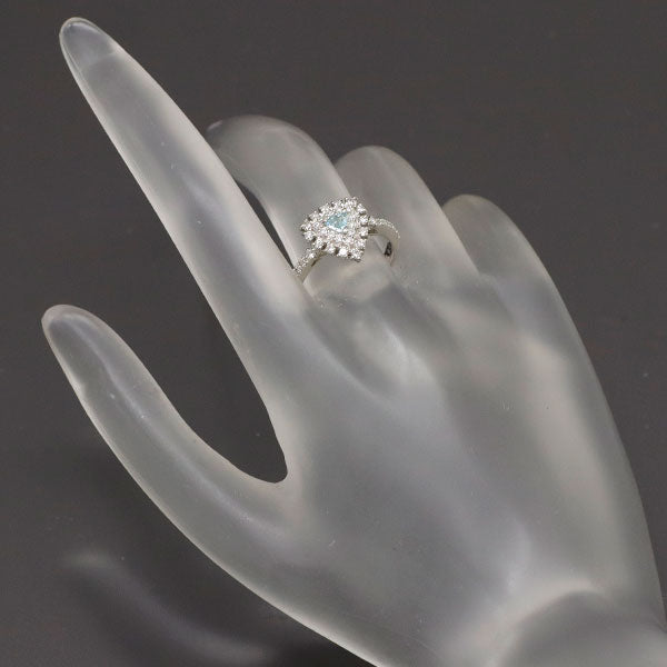 新品 希少 Pt950 トリリアントカット パライバ トルマリン ダイヤモンド リング 0.134ct D0.44ct