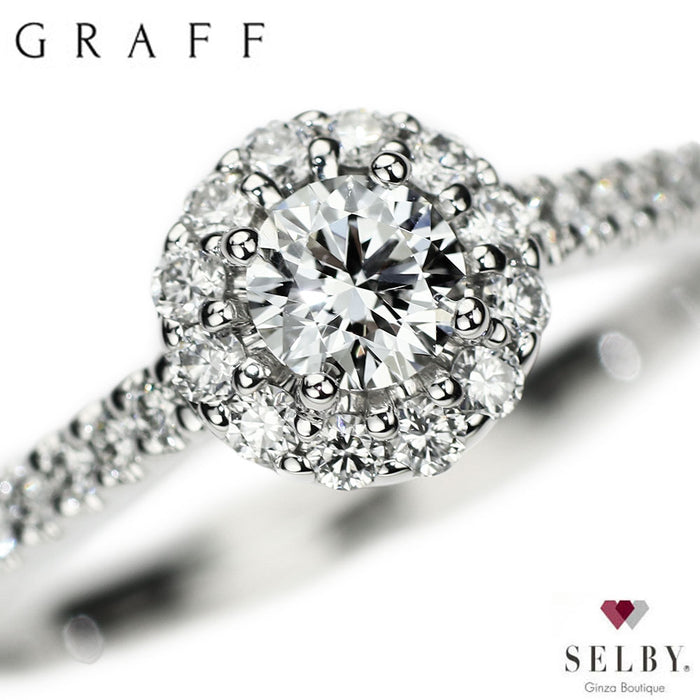 グラフ K18WG ダイヤモンド リング 0.19ct F VVS2 アイコンラウンド graff 《セルビー銀座店》【中古】 《セルビー銀座店》【中古】
