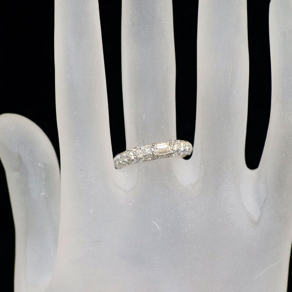 ギメル Pt950 スクエアカットダイヤモンド パヴェ リング 0.265ct D0.794ct Gimel 《セルビー銀座店》【中古】 《セルビー銀座店》【中古】