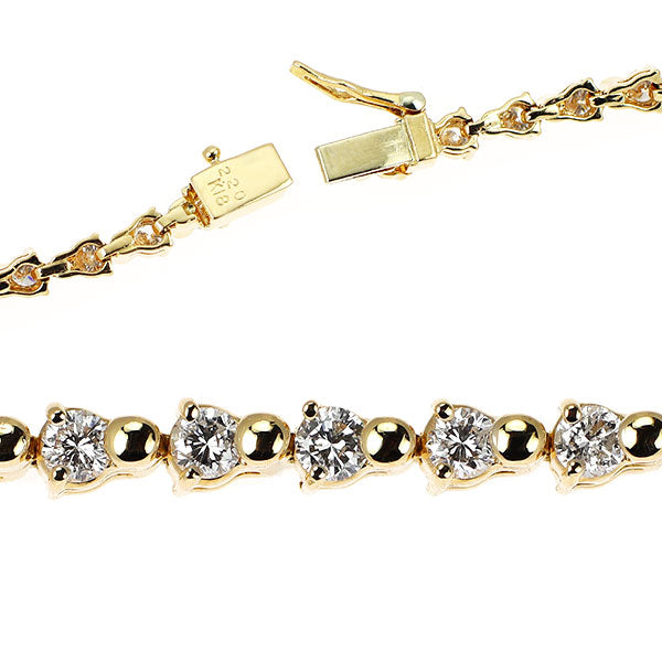 K18YG ダイヤモンド ブレスレット 2.20ct テニス