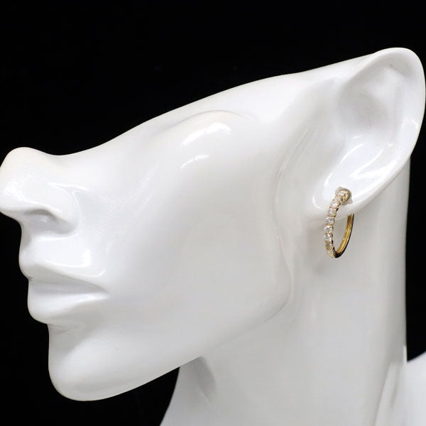 K18YG ダイヤモンド ピアス 1.00ct フープ