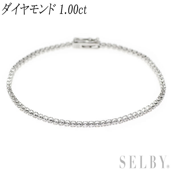K18WG ダイヤモンド ブレスレット 1.00ct テニス