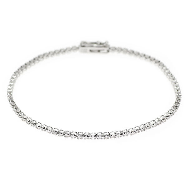 K18WG ダイヤモンド ブレスレット 1.00ct テニス
