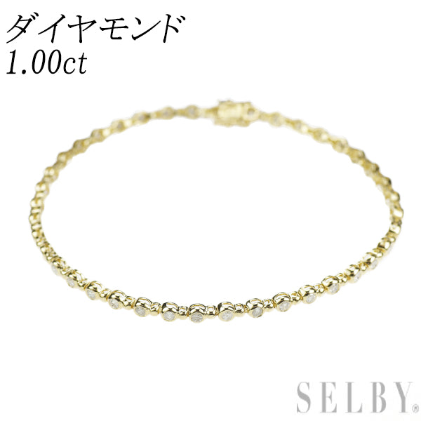 K18YG ダイヤモンド ブレスレット 1.00ct テニス