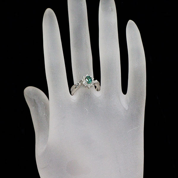 希少 Pt900 アレキサンドライト ダイヤモンド リング 0.575ct D0.40ct