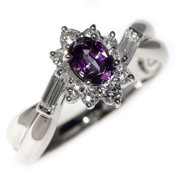 希少 Pt900 アレキサンドライト ダイヤモンド リング 0.575ct D0.40ct