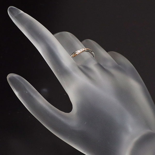 スタージュエリー Pt950/K18PG ダイヤモンド リング 0.02ct