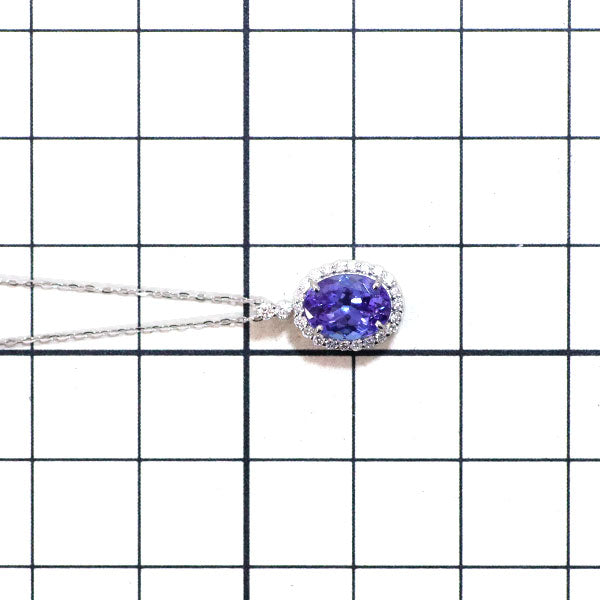 Pt タンザナイト ダイヤモンド ペンダントネックレス 1.58ct D0.15ct
