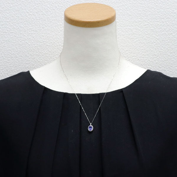 Pt タンザナイト ダイヤモンド ペンダントネックレス 1.58ct D0.15ct