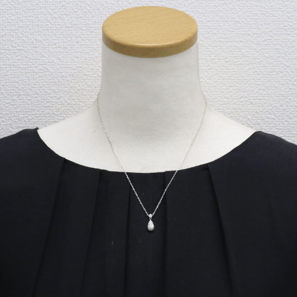 ミキモト K18WG ダイヤモンド ペンダントネックレス 0.27ct パヴェ