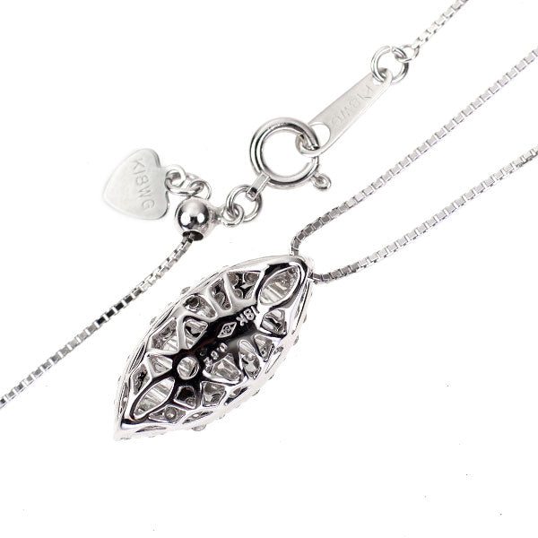 K18WG ダイヤモンド ペンダントネックレス 0.62ct 植物