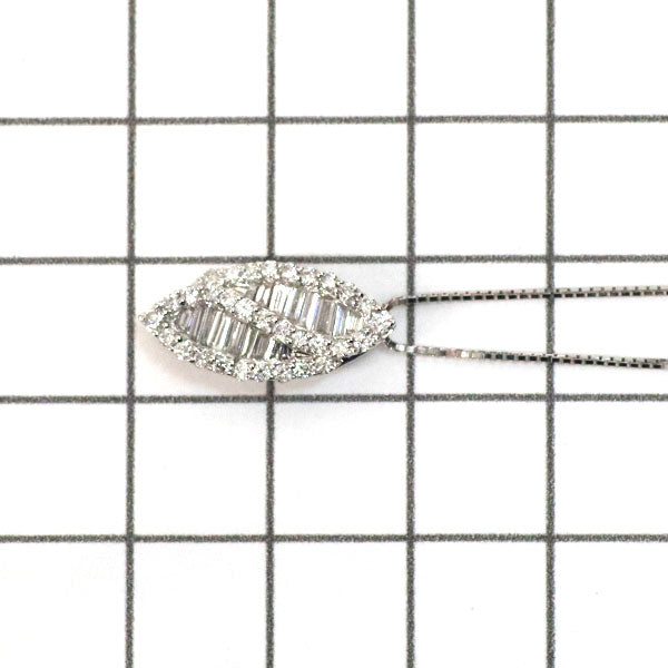 K18WG ダイヤモンド ペンダントネックレス 0.62ct 植物