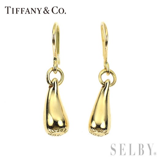 ティファニー K18YG ピアス ティアドロップ フック — セルビー
