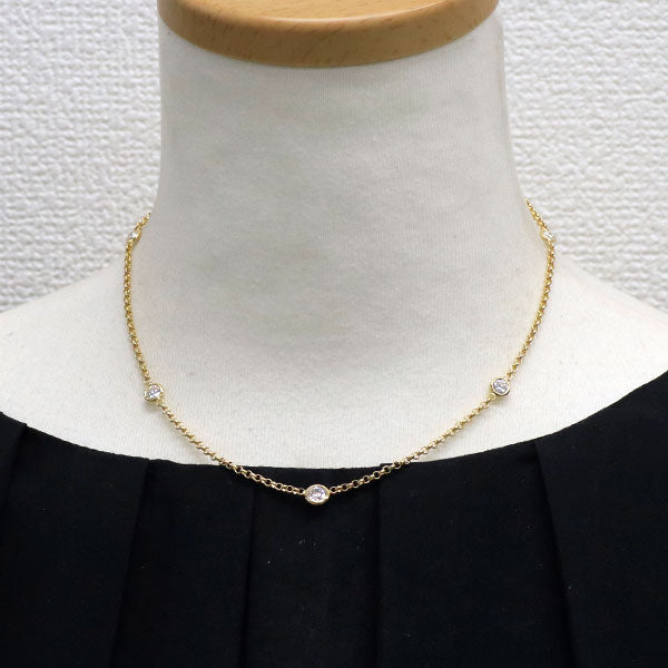K18YG ダイヤモンド ネックレス 1.64ct ステーション 37.5cm  