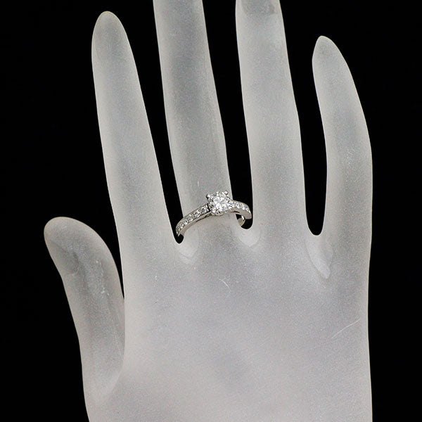 ブシュロン Pt950 ダイヤモンド リング 0.74ct F VVS1 3EX ビーラブ ド ソリテール 48号
