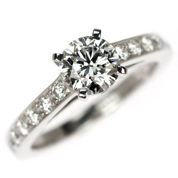 ブシュロン Pt950 ダイヤモンド リング 0.74ct F VVS1 3EX ビーラブ ド ソリテール 48号