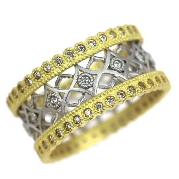 K18YG/ Pt900 ダイヤモンド リング 0.35ct