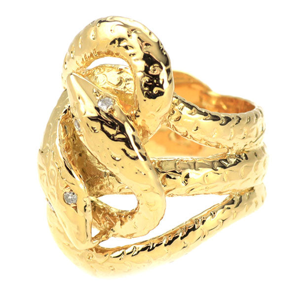 K18YG ダイヤモンド リング 0.05ct スネーク ヘビ