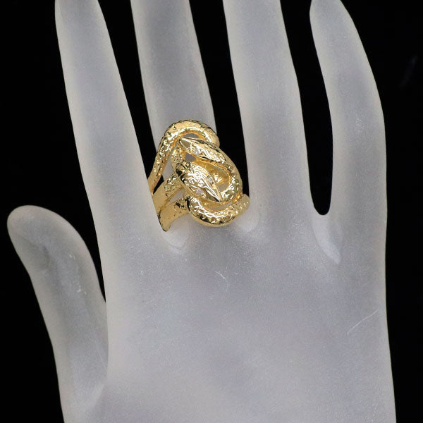K18YG ダイヤモンド リング 0.05ct スネーク ヘビ
