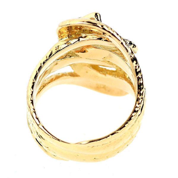 K18YG ダイヤモンド リング 0.05ct スネーク ヘビ